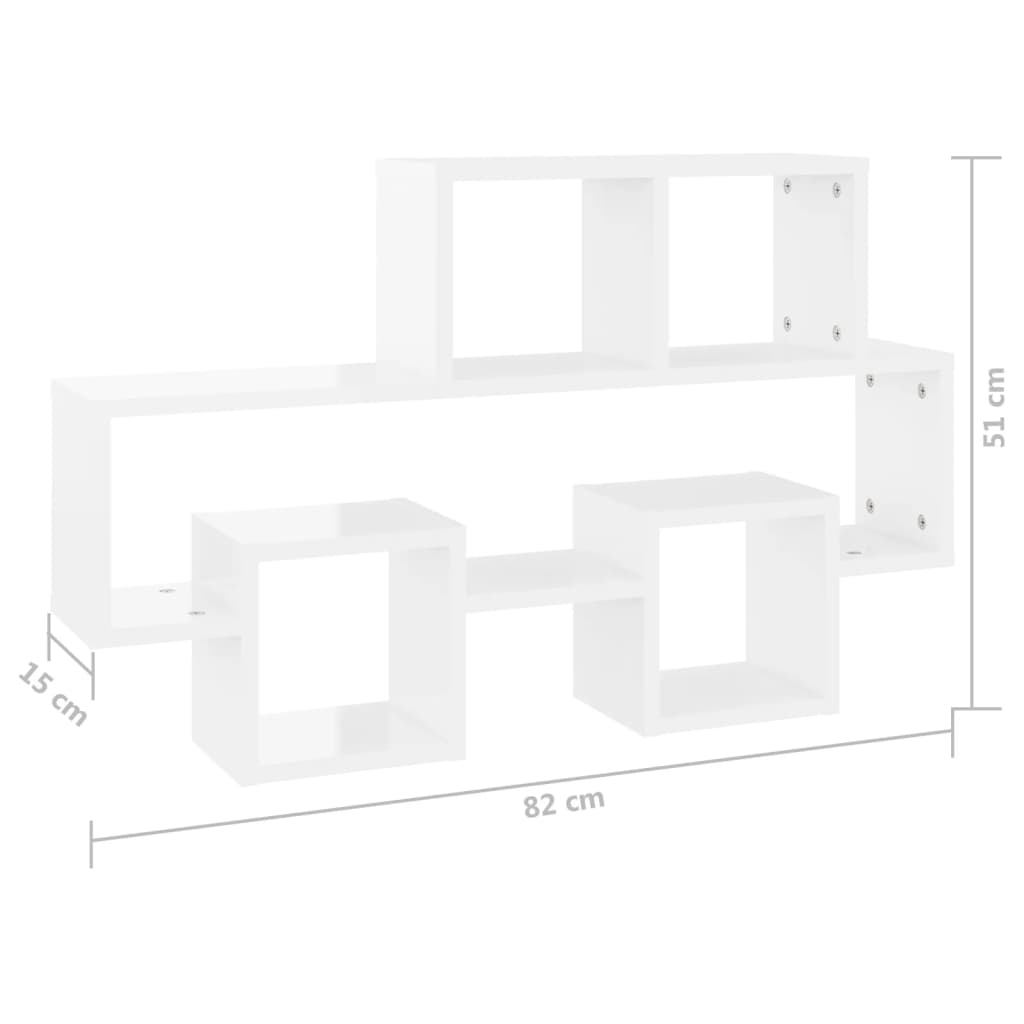 vidaXL Car-shaped Wall Shelf High Gloss White 82x15x51 cm Engineered Wood