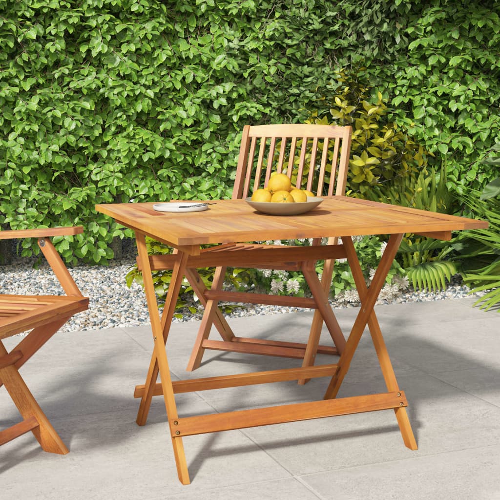 vidaXL Folding Garden Table 90x90x75 cm Solid Wood Acacia