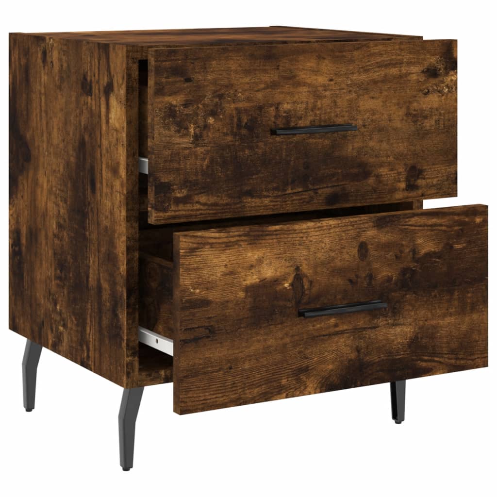 vidaXL Bedside Cabinet Smoked Oak 40x35x47.5 cm Engineered Wood