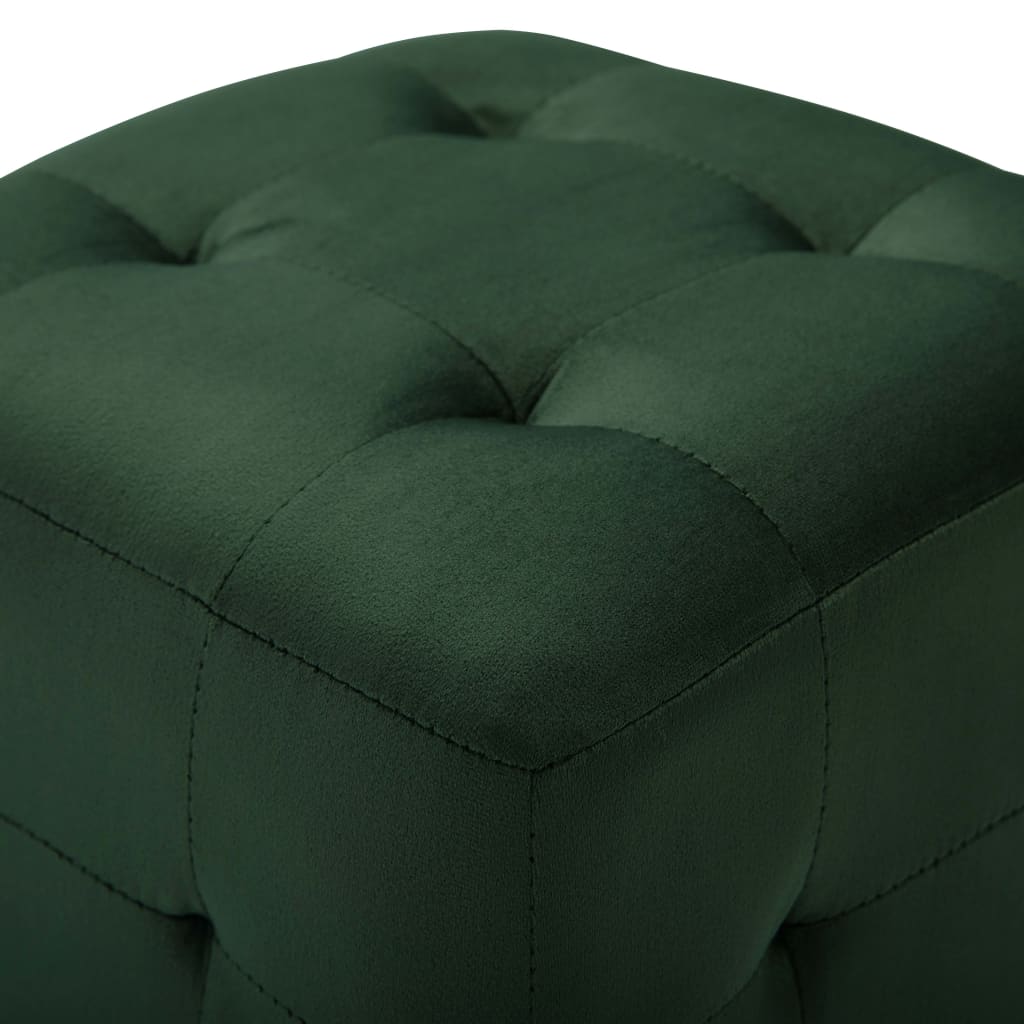 vidaXL Pouffe 2 pcs Green 30x30x30 cm Velvet Fabric