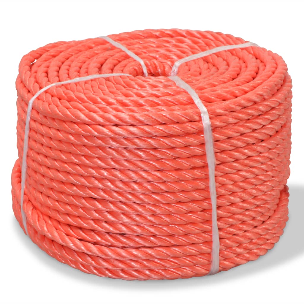 vidaXL Twisted Rope Polypropylene 12 mm 250 m Orange
