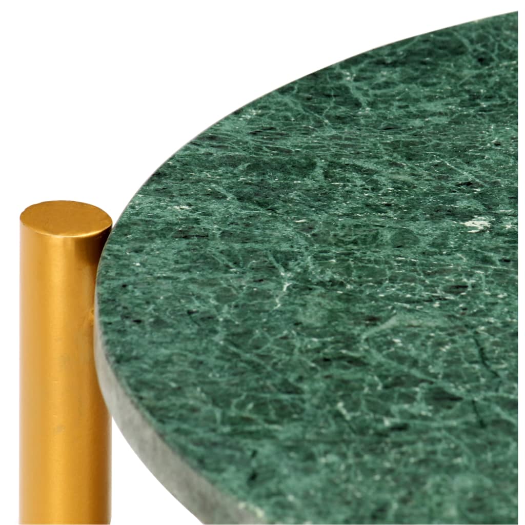 vidaXL Coffee Table Green 60x60x35 cm Real Stone with Marble Texture