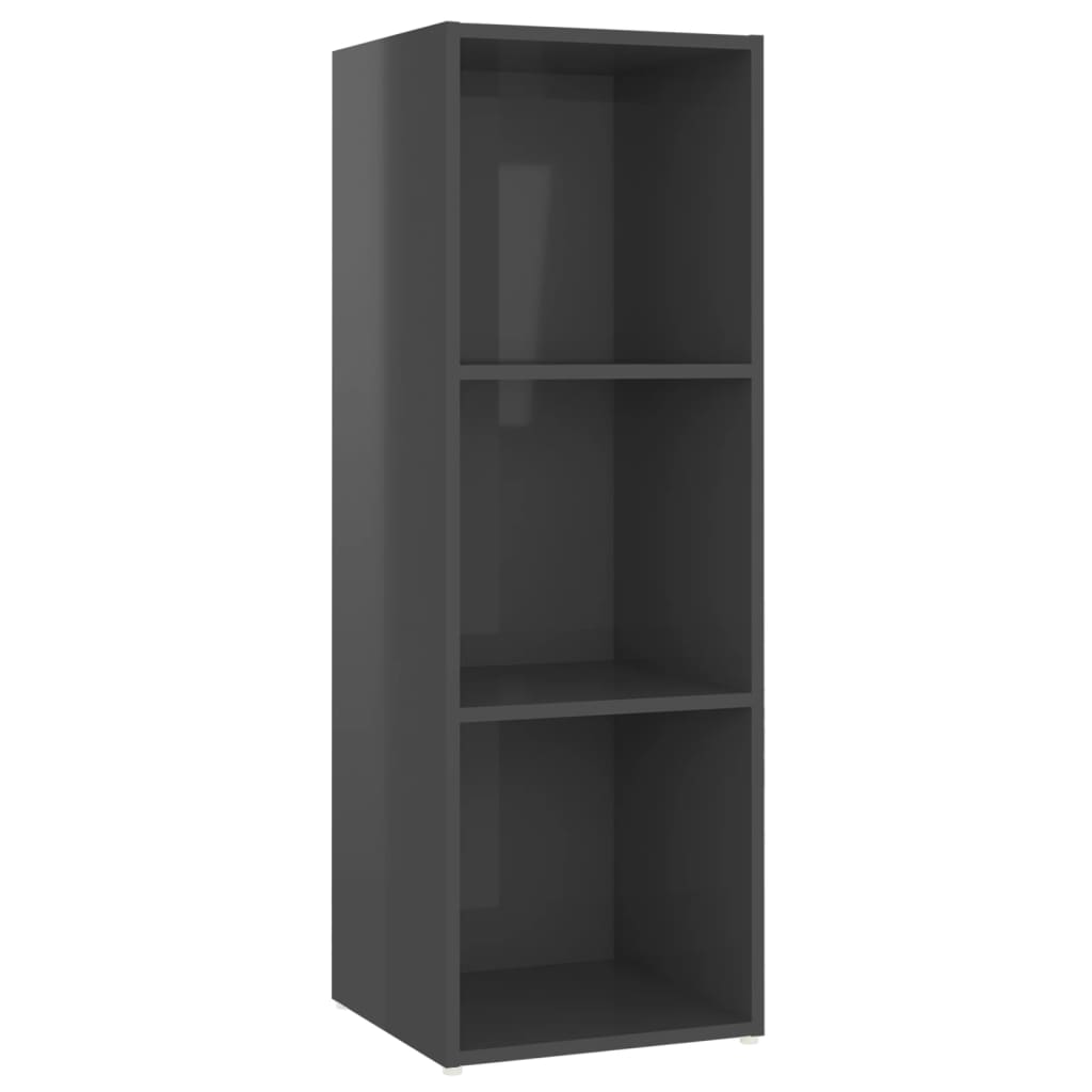 vidaXL TV Cabinets 2 pcs High Gloss Grey 107x35x37 cm Engineered Wood