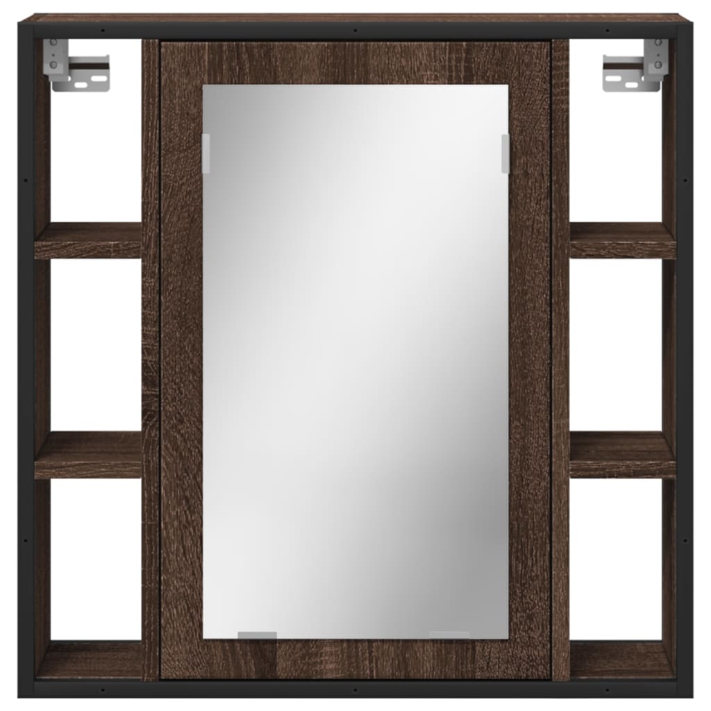 vidaXL Bathroom Mirror Cabinet Brown Oak 60x16x60 cm Engineered Wood
