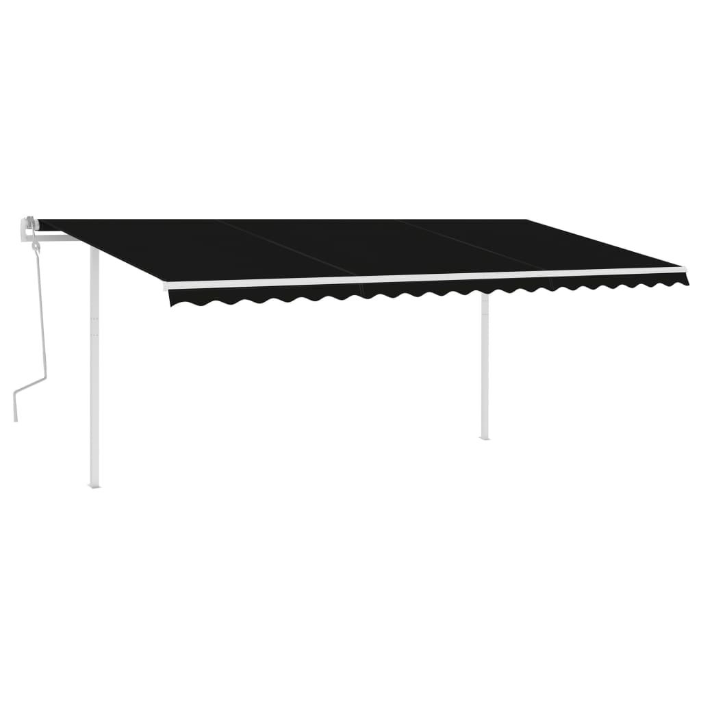 vidaXL Manual Retractable Awning with LED 5x3.5 m Anthracite