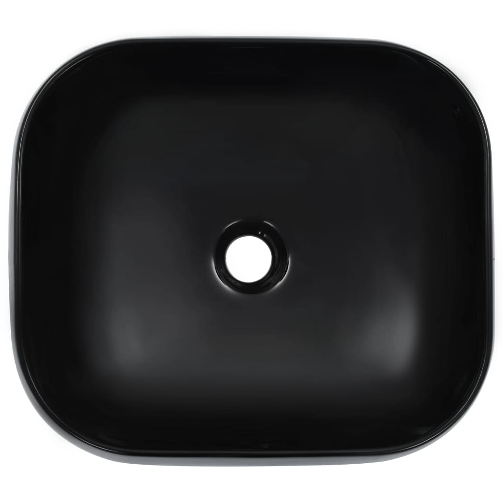 vidaXL Wash Basin 44.5x39.5x14.5 cm Ceramic Black