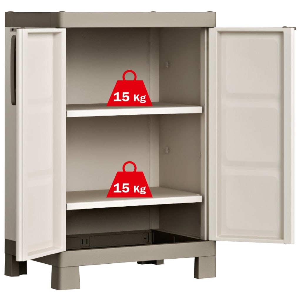 Keter Low Storage Cabinet Excellence Beige and Taupe 97 cm