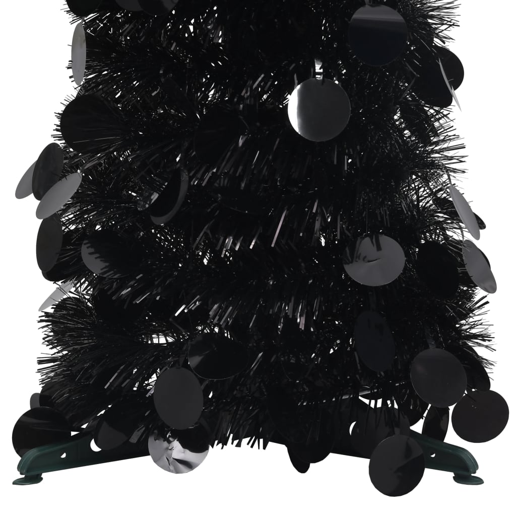vidaXL Pop-up Artificial Christmas Tree Black 180 cm PET