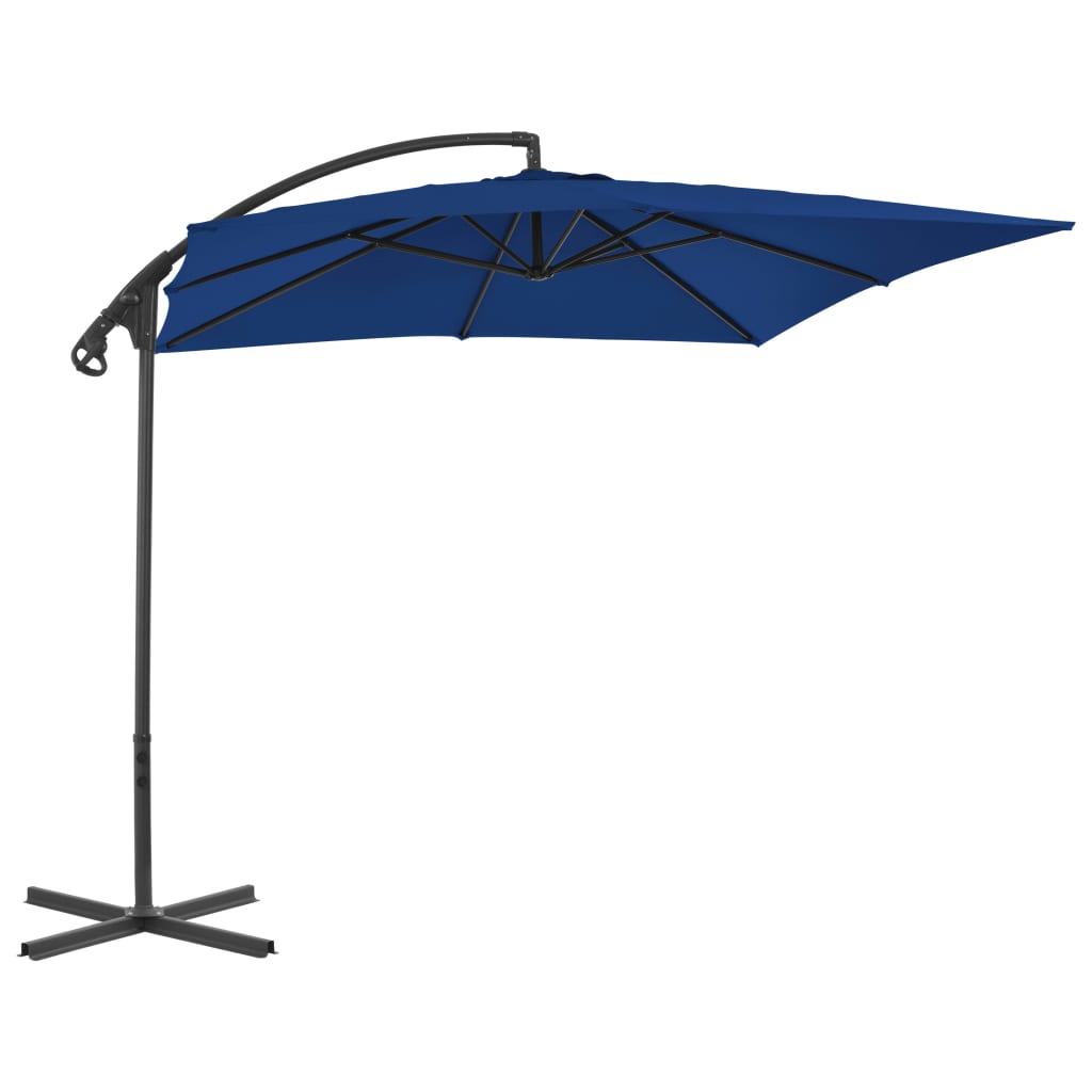 vidaXL Cantilever Umbrella with Steel Pole 250x250 cm Azure