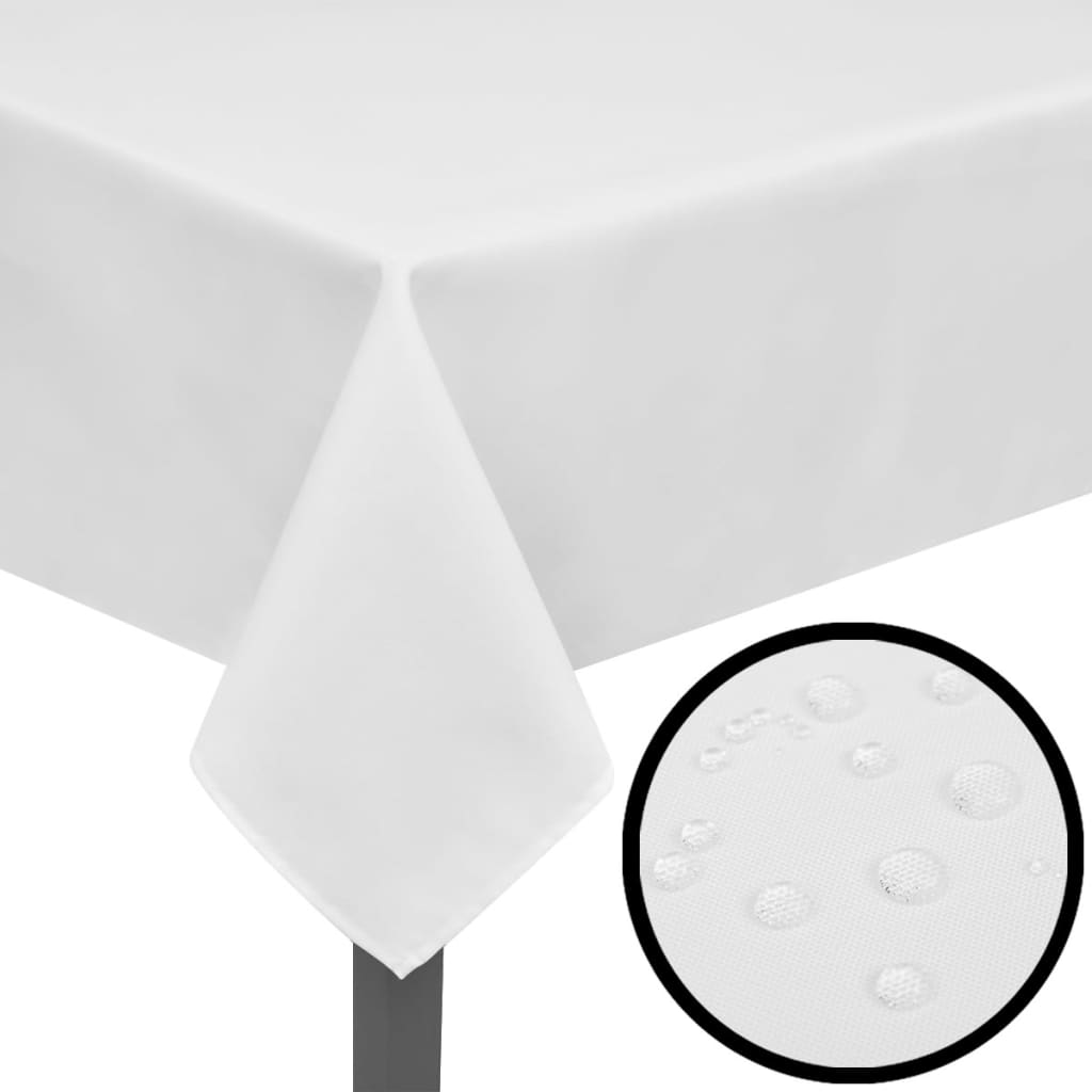 5 Tablecloths White 250 x 130 cm