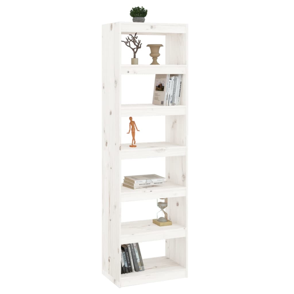 vidaXL Book Cabinet/Room Divider White 60x30x199.5 cm Solid Wood Pine