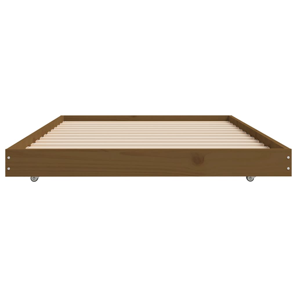vidaXL Bed Frame Honey Brown 90x190 cm Single Solid Wood Pine