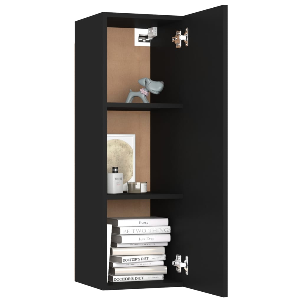 vidaXL 10 Piece TV Cabinet Set Black Engineered Wood