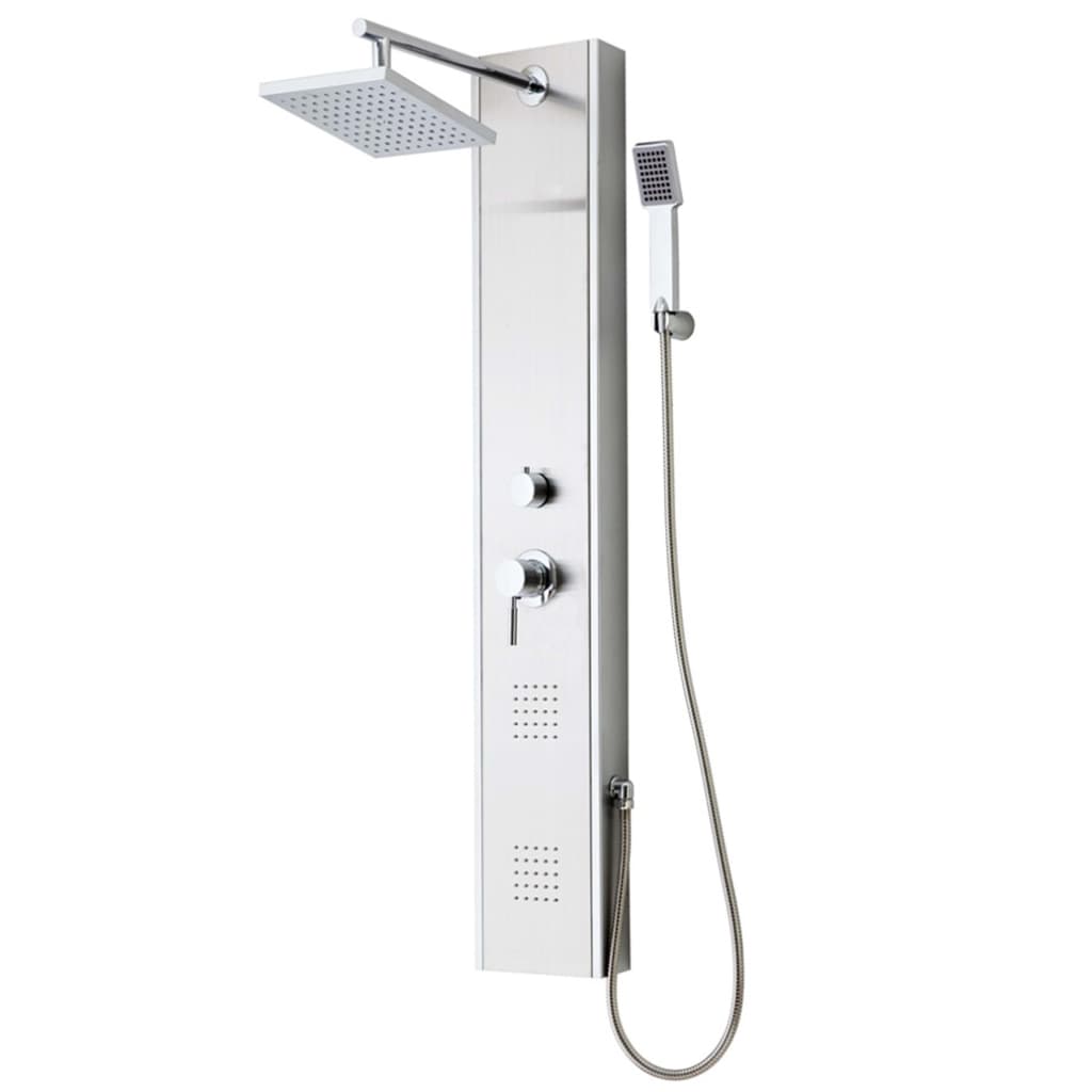 SCHÜTTE Shower Panel with Single Lever Mixer TAHITI Stainless Steel