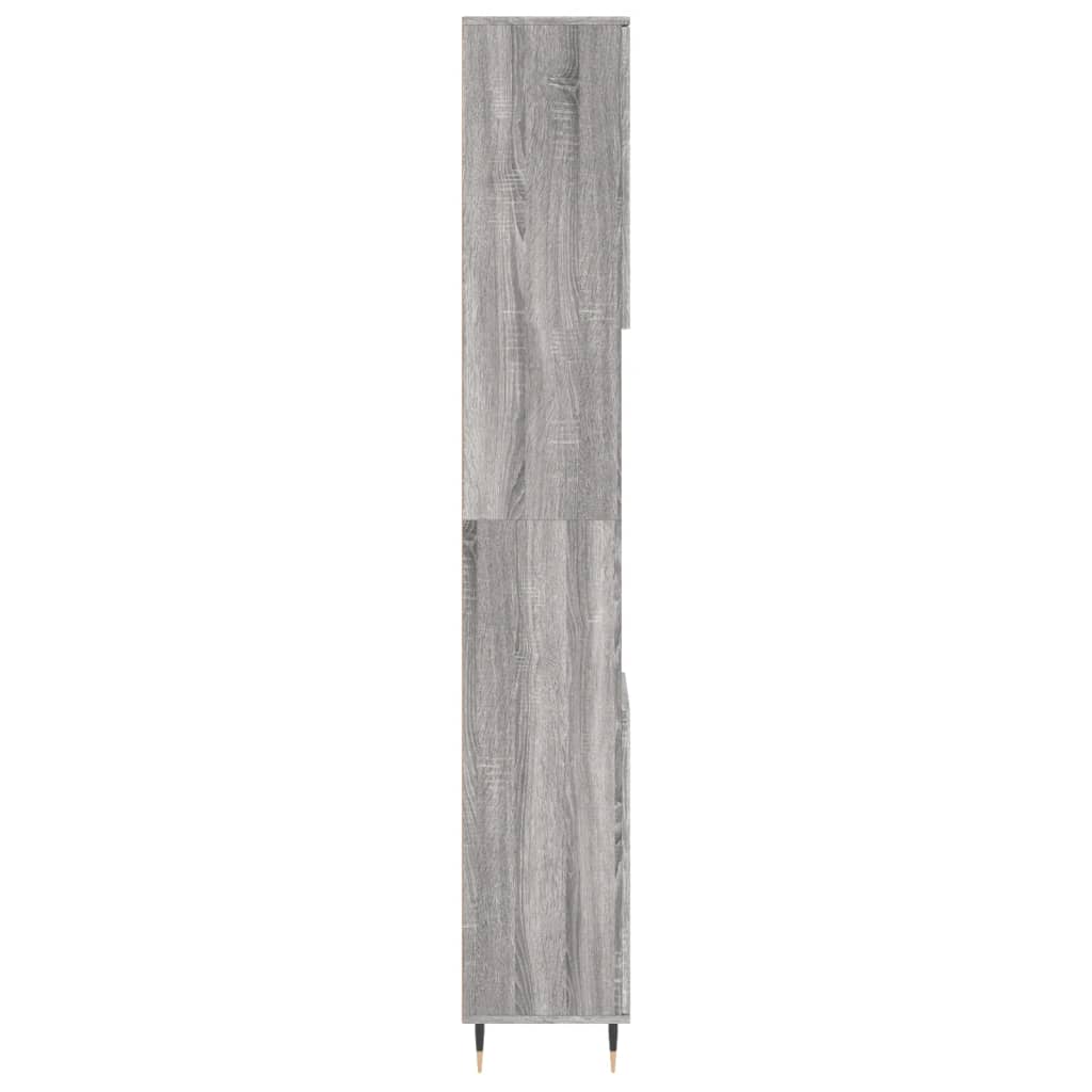 vidaXL Bathroom Cabinet Grey Sonoma 30x30x190 cm Engineered Wood