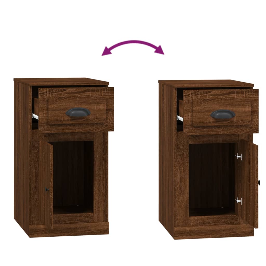 vidaXL Side Cabinet with Drawer Brown Oak 40x50x75 cm Engineered Wood