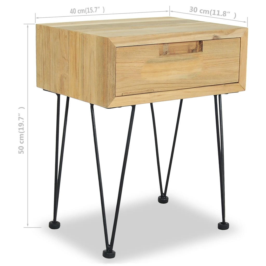 vidaXL Bedside Cabinets 2 pcs 40x30x50 cm Solid Teak