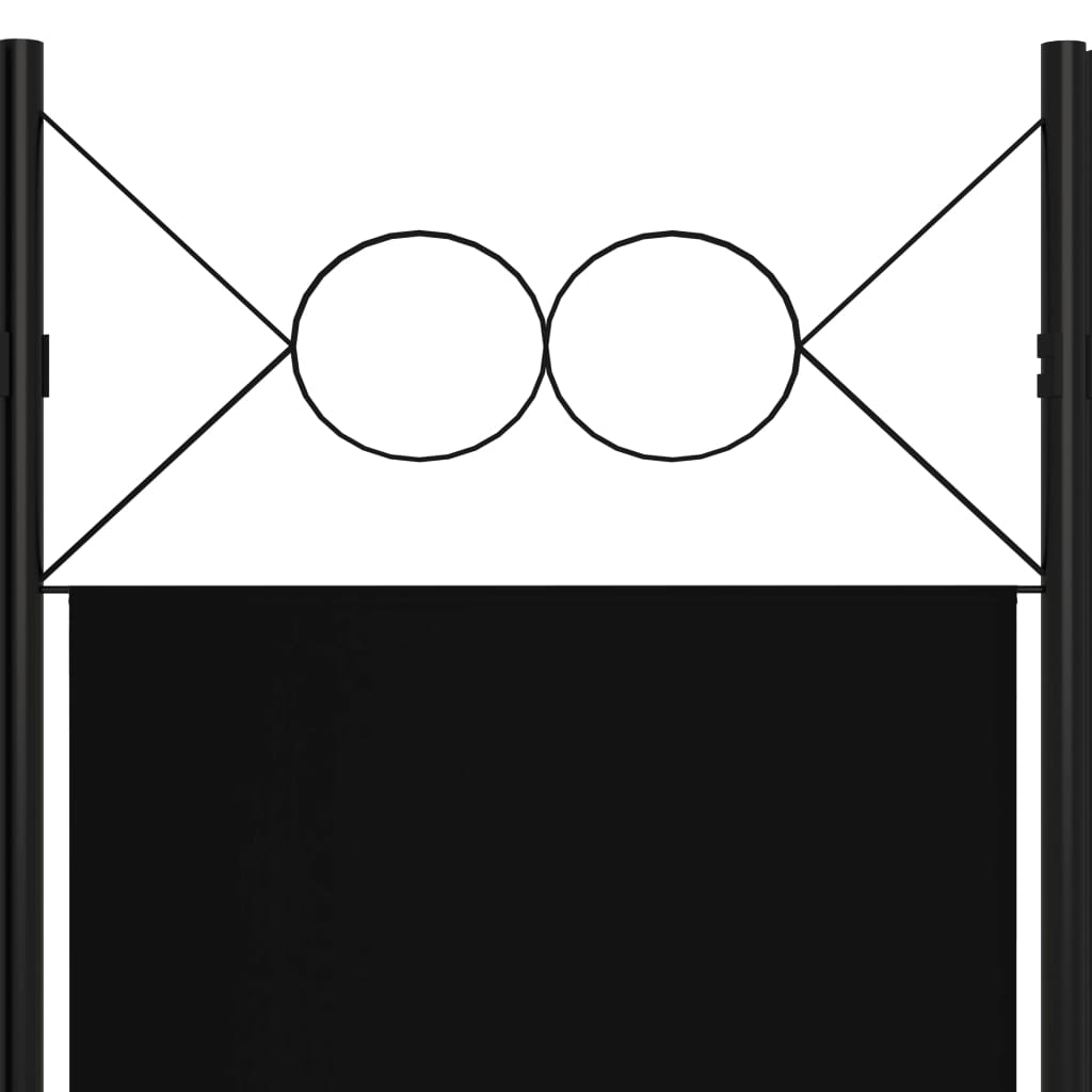 vidaXL 6-Panel Room Divider Black 240x180 cm