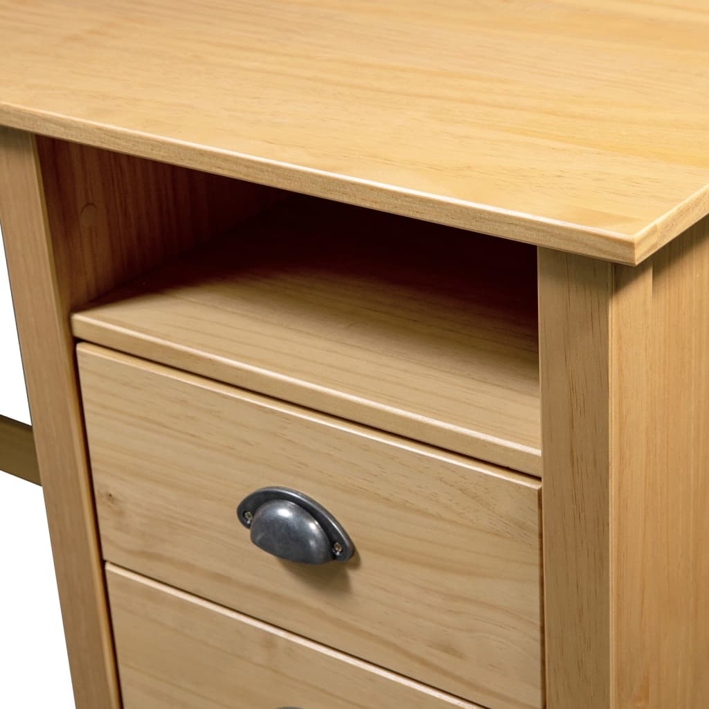 vidaXL Desk Hill with 3 Drawers 120x50x74 cm Solid Pine Wood