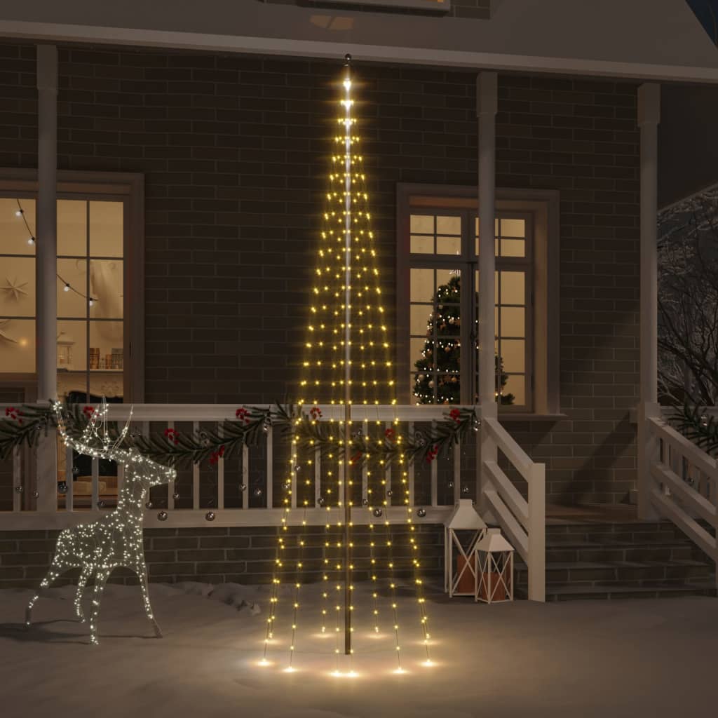 vidaXL Christmas Tree on Flagpole Warm White 310 LEDs 300 cm