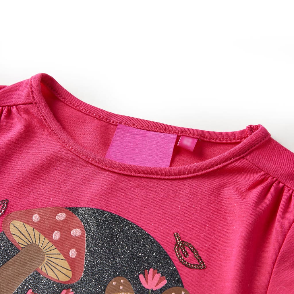 Kids' T-shirt with Long Sleeves Bright Pink 92