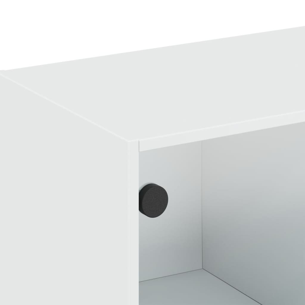 vidaXL Wall Cabinet with Glass Doors White 102x37x35 cm