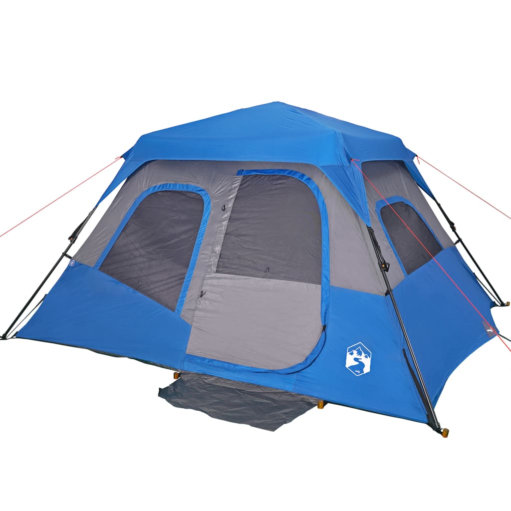 vidaXL Camping Tent 6-Person Blue Waterproof