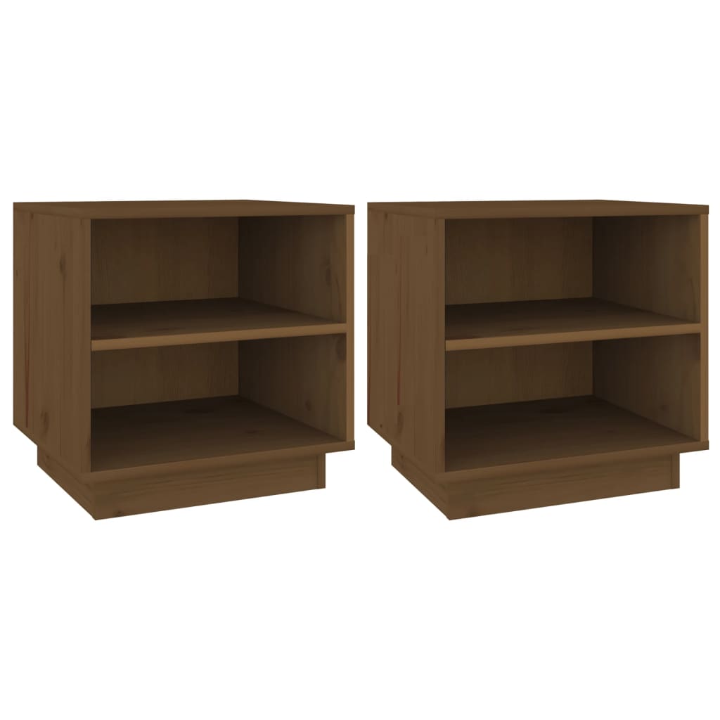 vidaXL Bedside Cabinets 2 pcs Honey Brown 40x34x40 cm Solid Wood Pine