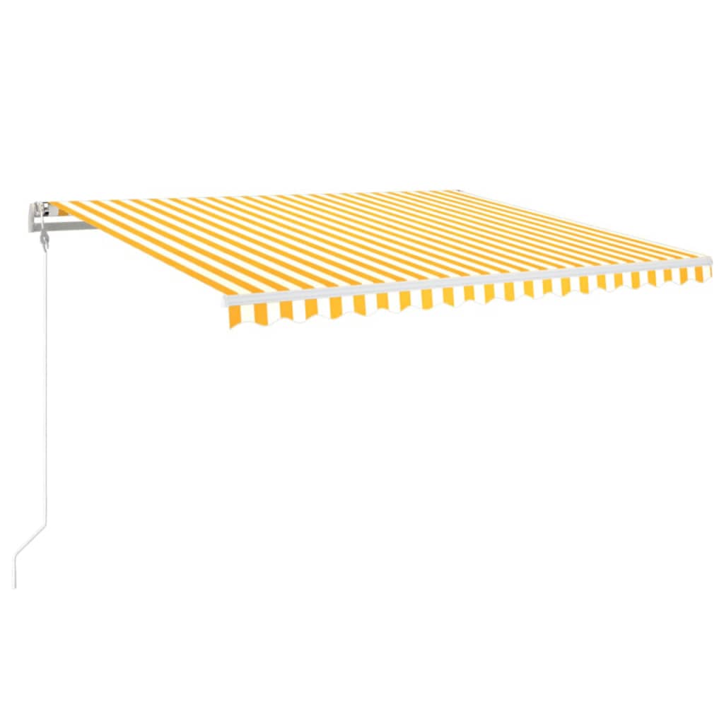 vidaXL Automatic Retractable Awning 450x350 cm Yellow and White