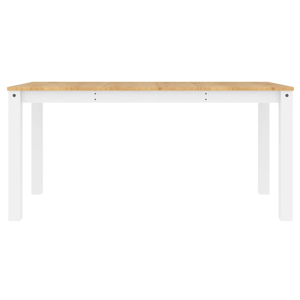 vidaXL Dining Table Panama White 160x80x75 cm Solid Wood Pine