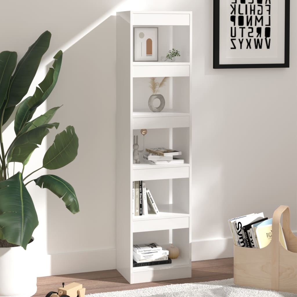 vidaXL Book Cabinet/Room Divider High Gloss White 40x30x166 cm