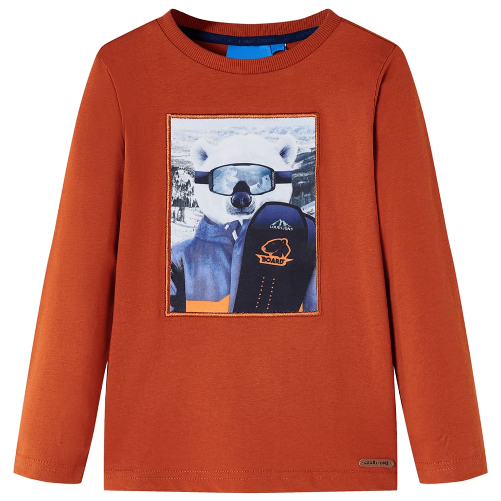 Kids' T-shirt with Long Sleeves Light Rust 92