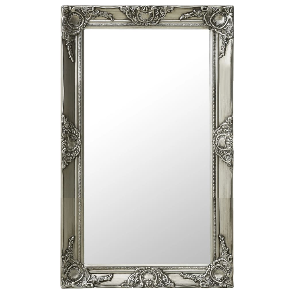 vidaXL Wall Mirror Baroque Style 50x80 cm Silver
