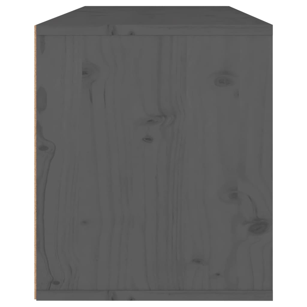 vidaXL Wall Cabinet Grey 80x30x35 cm Solid Wood Pine