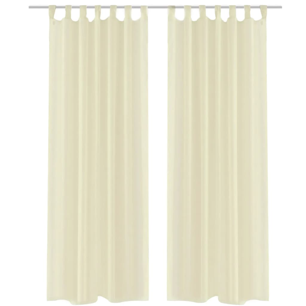 Cream Sheer Curtain 140 x 175 cm 2 pcs
