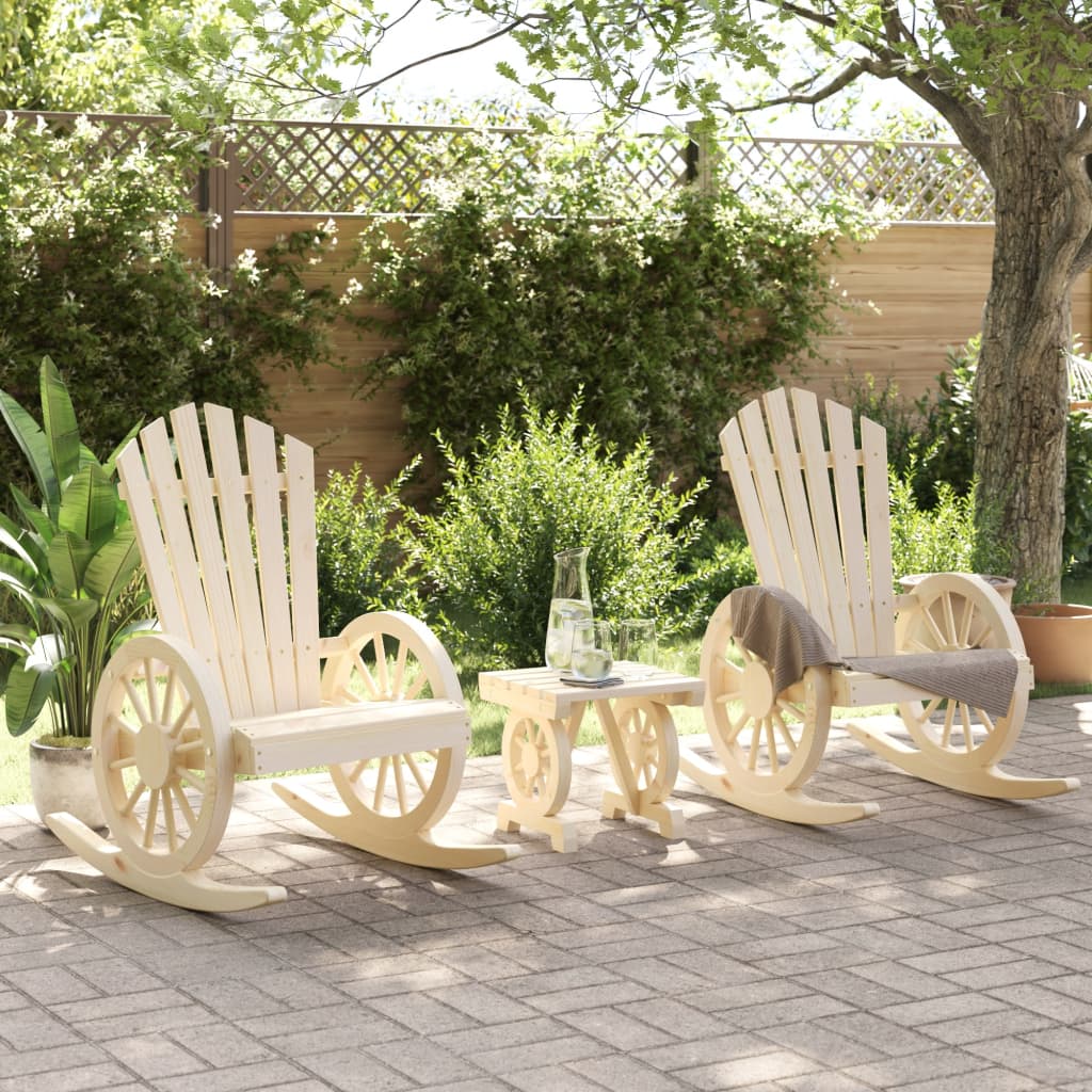 vidaXL 3 Piece Garden Lounge Set Solid Wood Fir