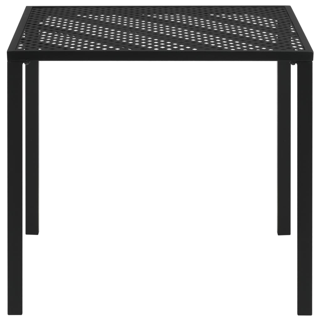 vidaXL Garden Table Black 80x80x72 cm Steel
