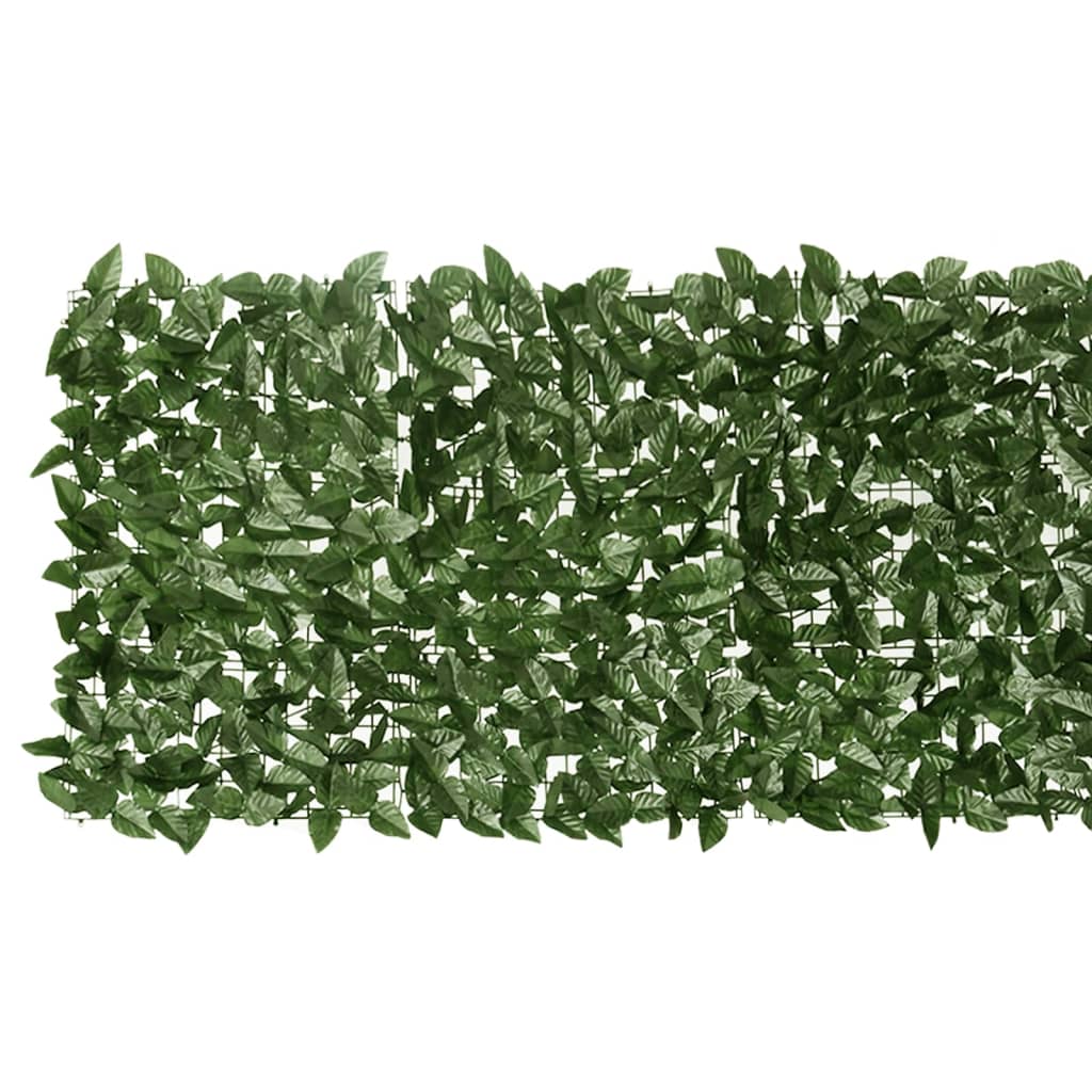 vidaXL Balcony Screen with Dark Green Leaves 500x75 cm