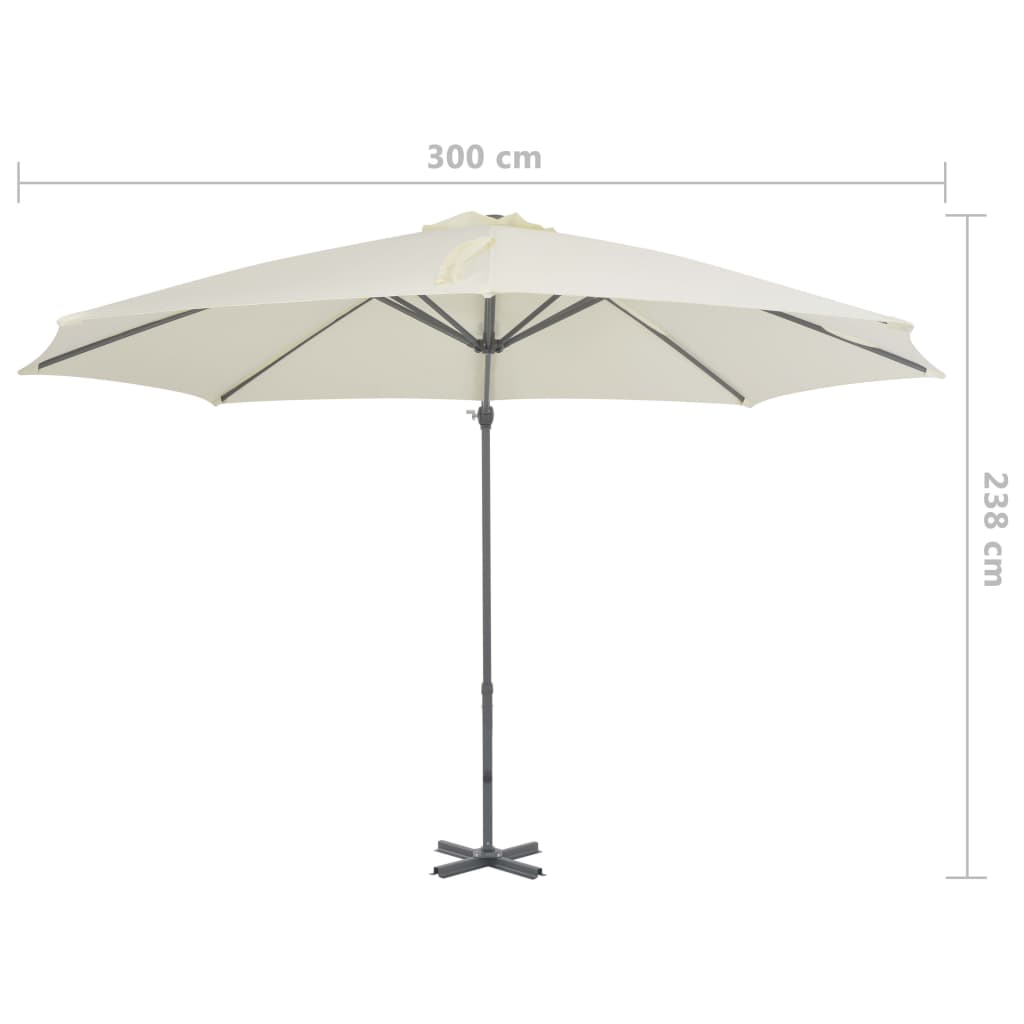 vidaXL Cantilever Umbrella with Aluminium Pole Sand 300 cm