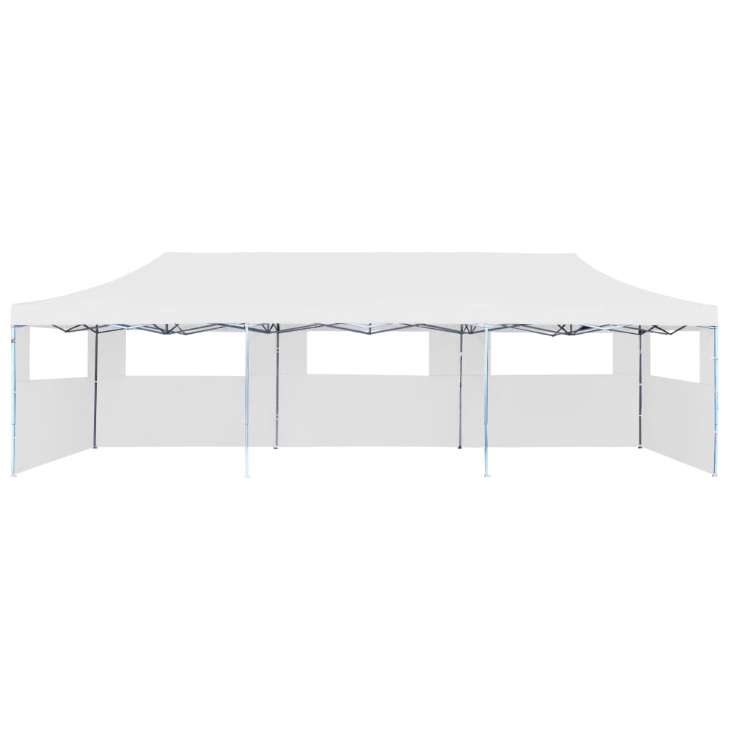 vidaXL Folding Pop-up Party Tent with 5 Sidewalls 3x9 m White