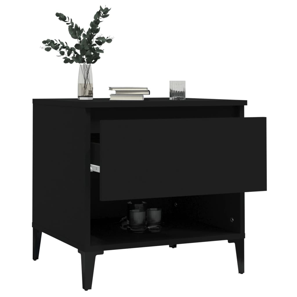 vidaXL Side Tables 2 pcs Black 50x46x50 cm Engineered Wood