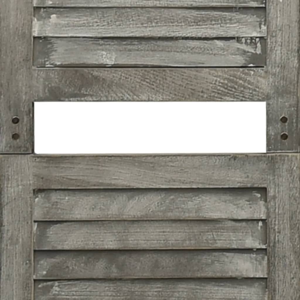 vidaXL 3-Panel Room Divider Grey 106.5x166 cm Solid Wood
