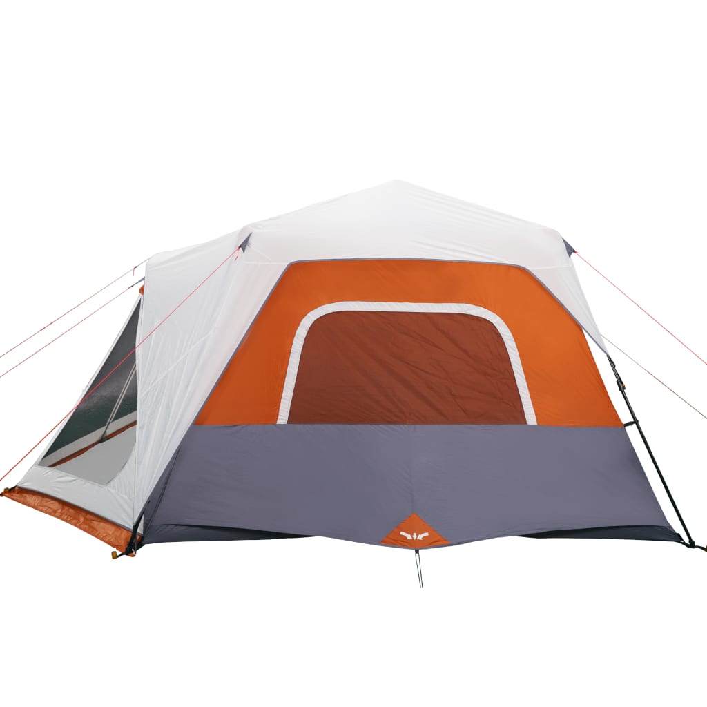 vidaXL Camping Tent with LED Light 10-Person Green Light Grey and Orange