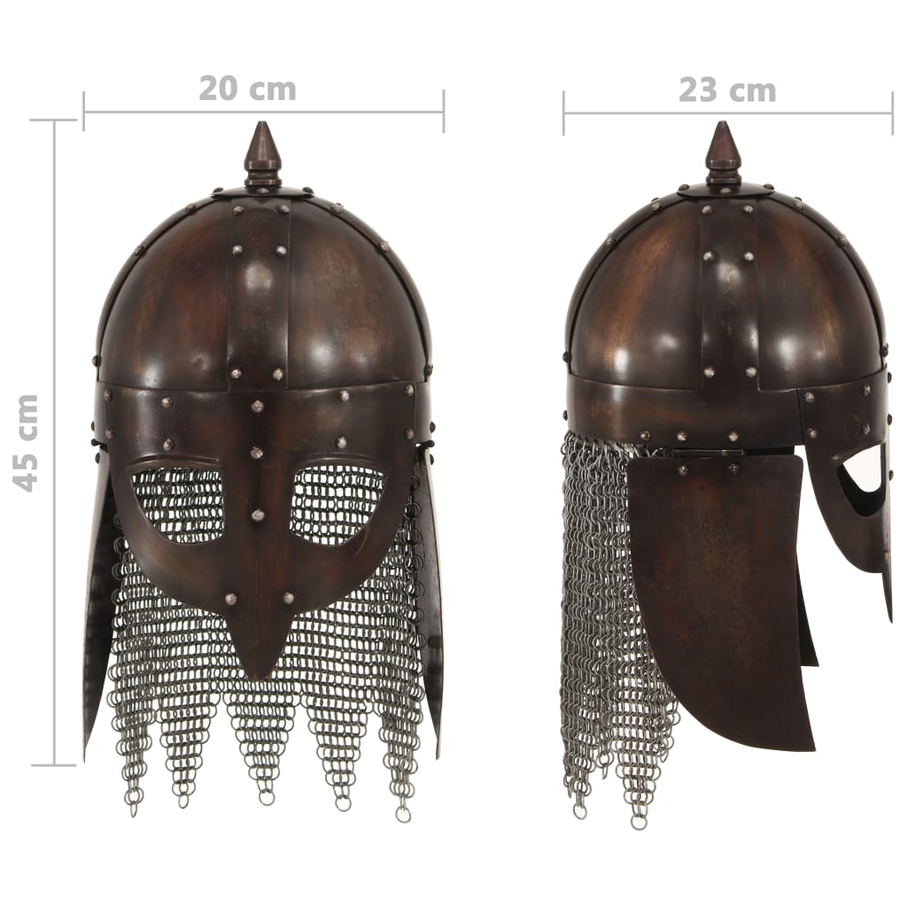 vidaXL Viking Warrior Helmet Antique Replica LARP Copper Steel