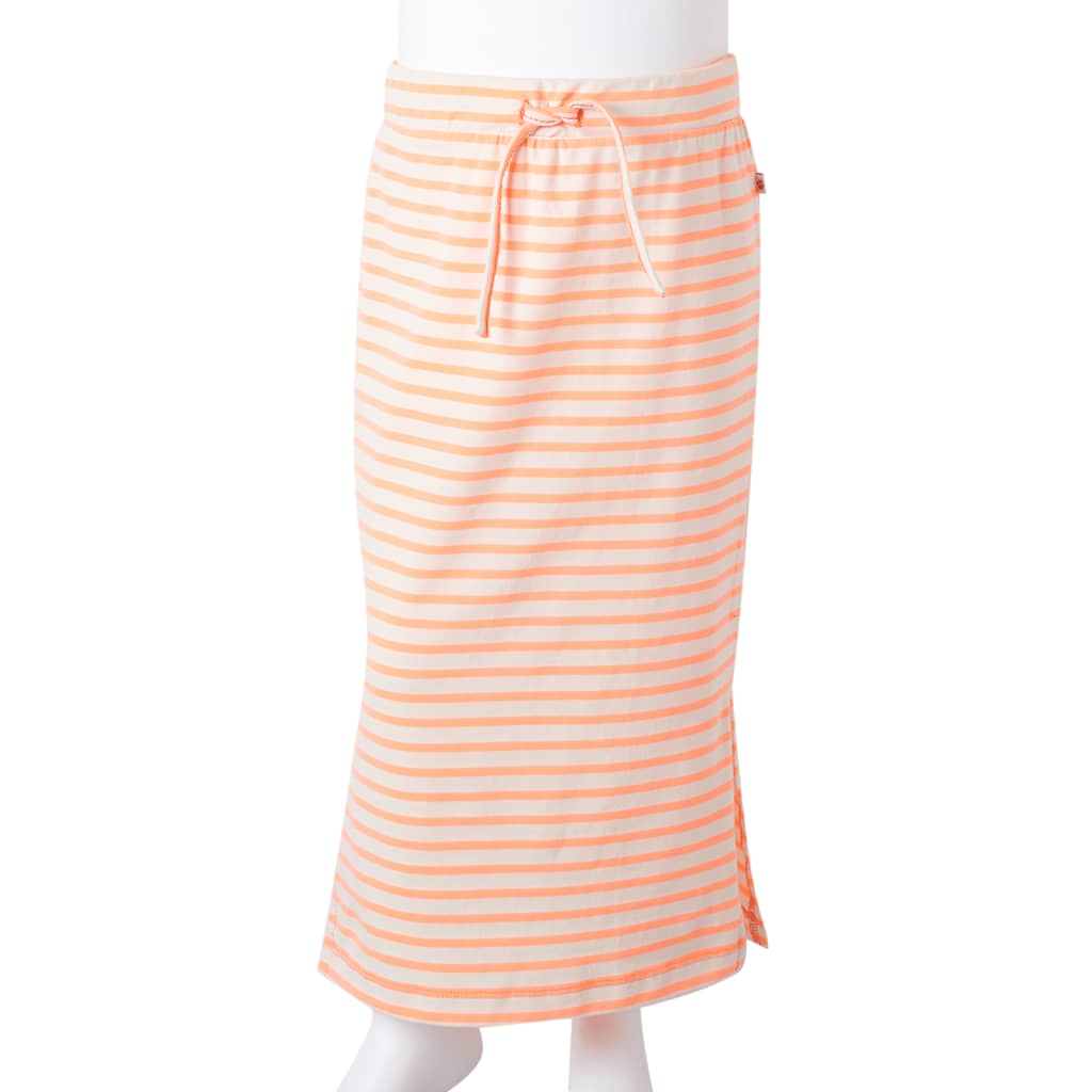 Kids' Straight Skirt with Stripes Fluorescent Orange 92