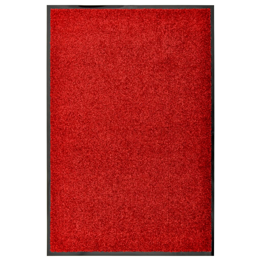 vidaXL Doormat Washable Red 60x90 cm
