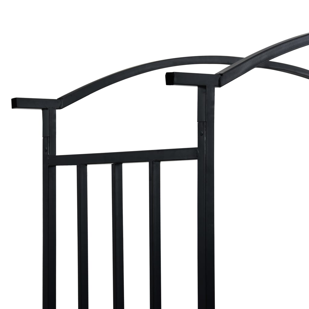 vidaXL Garden Arch with Bench Black 128x50x207 cm Iron