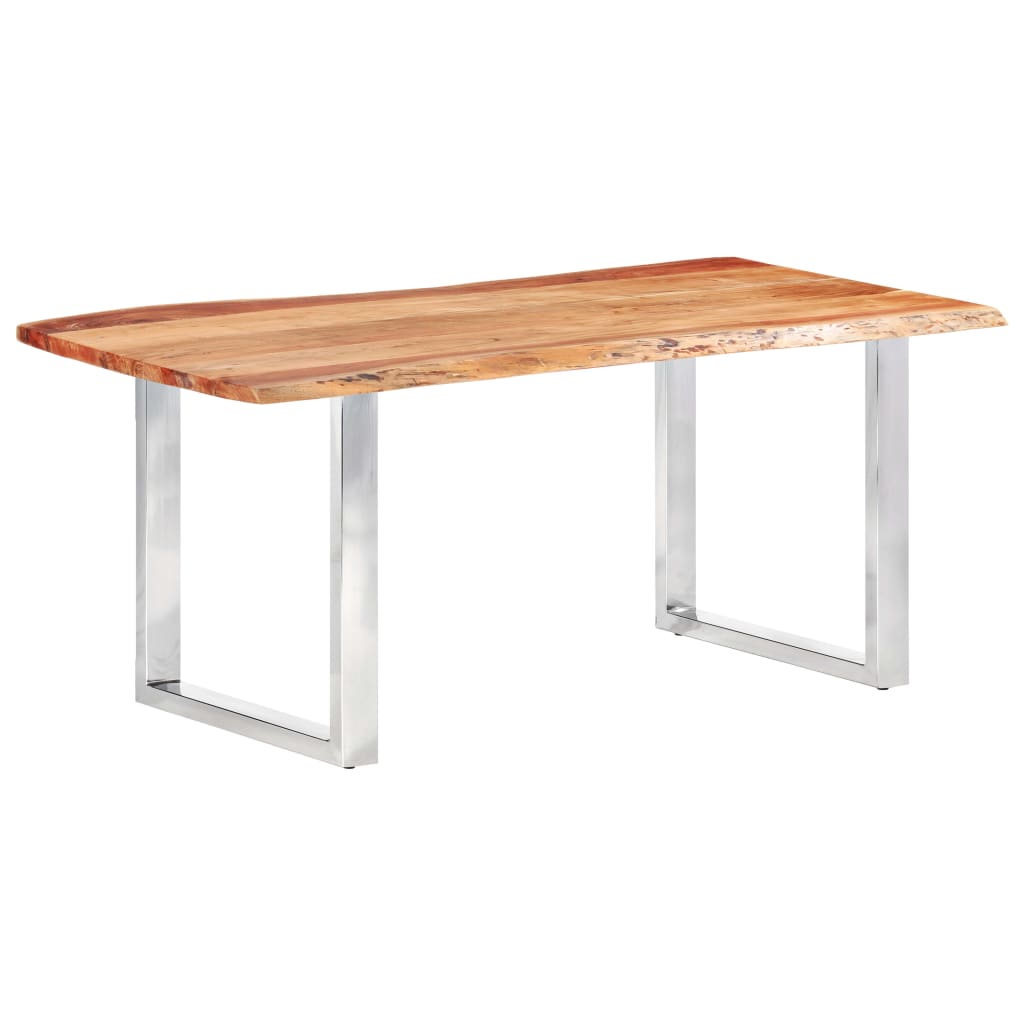 vidaXL Dining Table with Live Edges Solid Acacia Wood 200 cm 3.8 cm