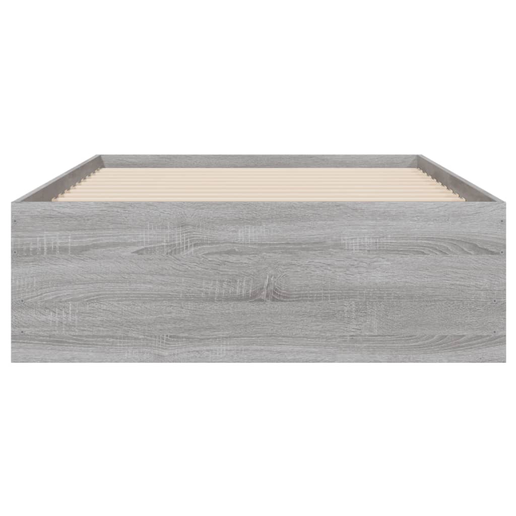 vidaXL Bed Frame with Drawers Grey Sonoma 75x190 cm Small Single Engineered Wood