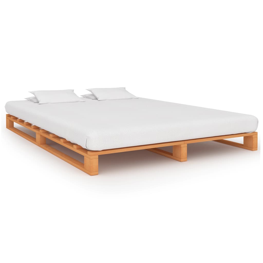 vidaXL Pallet Bed Frame Brown Solid Pine Wood 200x200 cm
